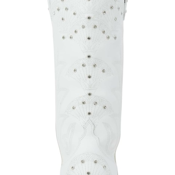 Lane Calypso White Women’s Leather Cowboy Boots - Picture 4 of 10